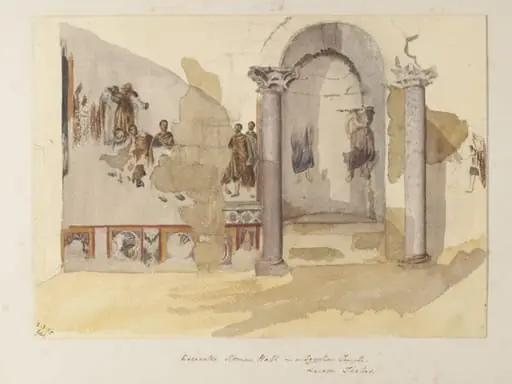 `Excavated Roman Hall in an Egyptian Temple - Luxor.  Thebes', by George de Sausmarez