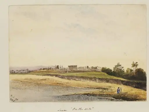 `Luxor "On the Nile" - from the Gournou Bank', by George de Sausmarez