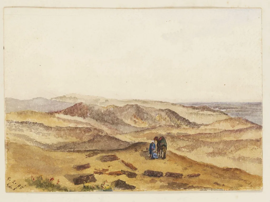 `Petrified Forest Desert near Cairo', by George de Sausmarez, watercolor, 1855