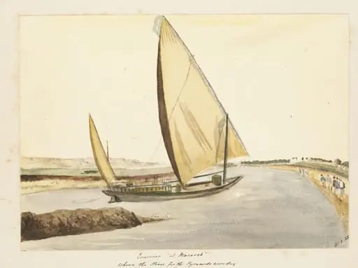 `Quarries "el. Masareh."  Whence the Stones for the Pyramids were dug.  On the Nile', by George de Sausmarez