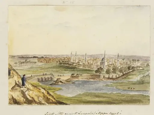 `Sioot - (the ancient Lycopolis.) - "Upper Egypt." from the Stabl-Antar Hill', by George de Sausmarez