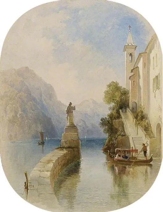 A View in the Italian Lakes, by George Edwards Hering, oil, 1852