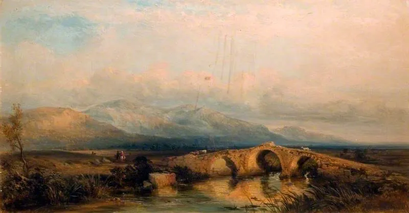 Bridge over a Stream, by George Edwards Hering, oil, 1847