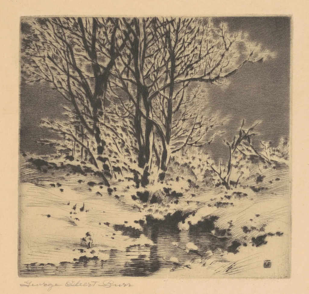 First Snow (No. 1), by George Elbert Burr, ink, 1914