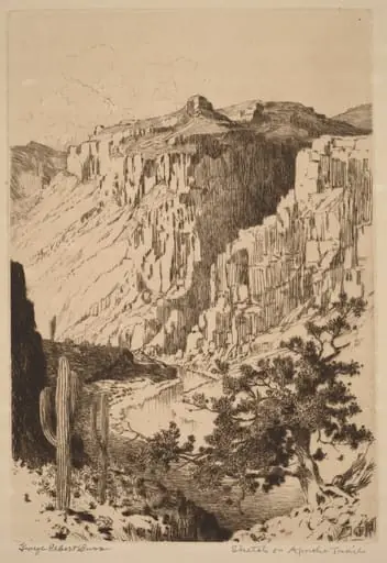 Sketch on Apache Trail, Arizona, by George Elbert Burr