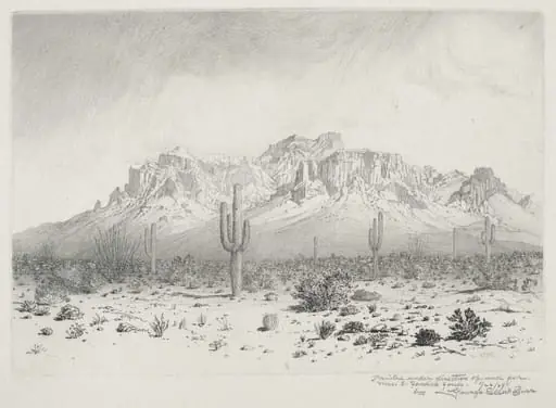 Superstition Mountain, Apache Trail, Arizona (no.1), by George Elbert Burr