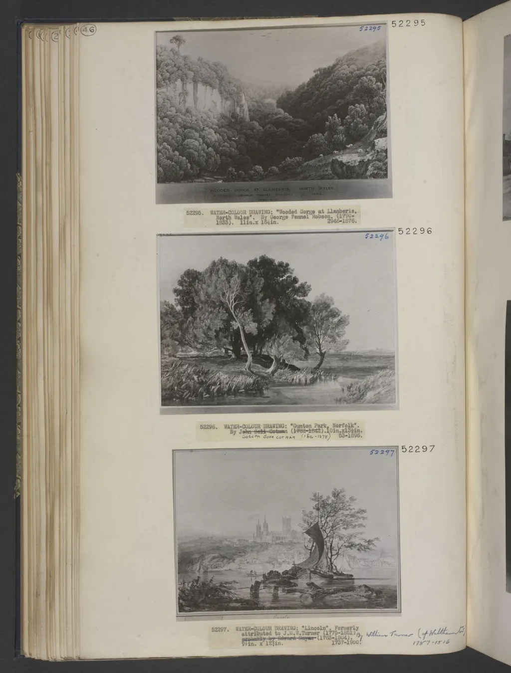 Wooded Gorge, Llanberis, by George Fennel Robson, watercolor, 1822