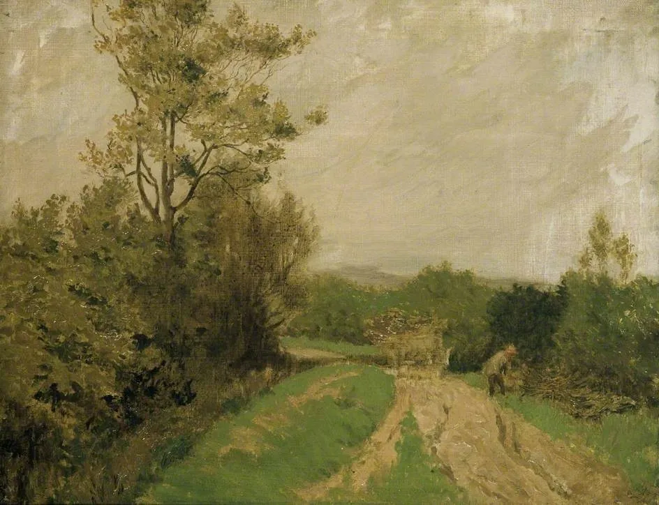 Scene on Otmoor, by George Francis Carline, oil, 1912