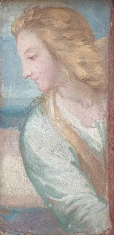 Bust of a Woman in Profile (sketch for a mural in the Villa Carreggi), by George Frederic Watts
