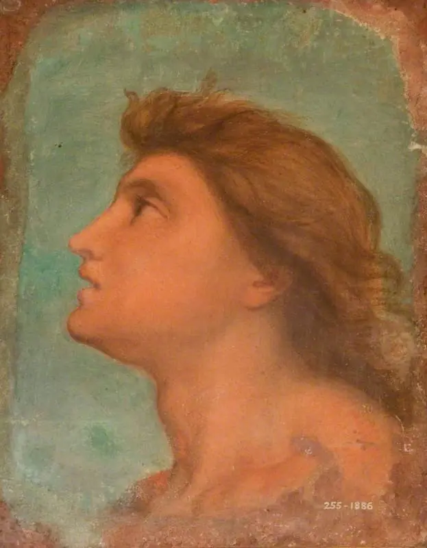Head of a Youth in Profile (sketch for a mural in the Villa Carreggi), by George Frederic Watts