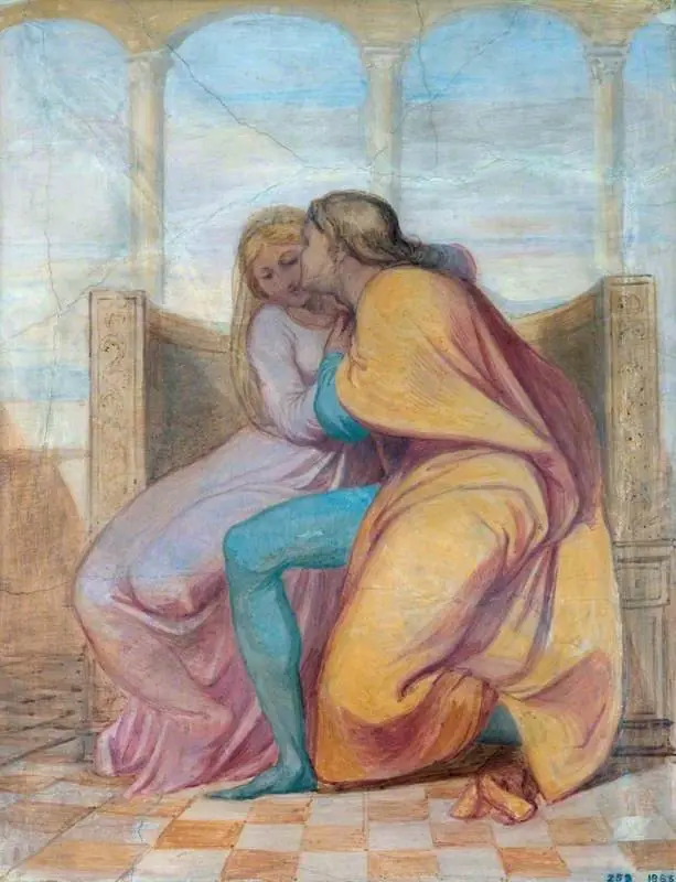 Paolo and Francesca (sketch for a mural in the Villa Carreggi), by George Frederic Watts
