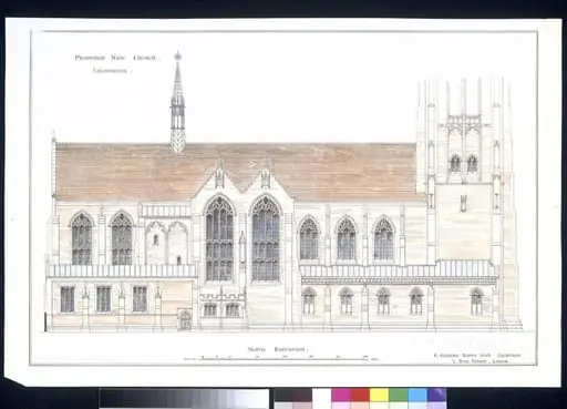 Proposed New Church, Leamington, by George Gilbert Scott