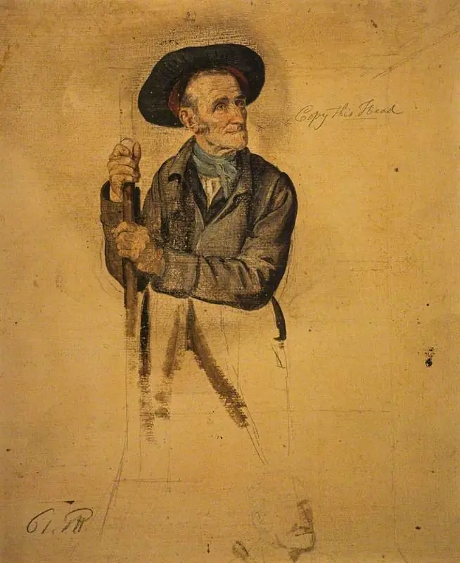 A Man with a Pike (study for 'The Covenanters Preaching'), by George Harvey