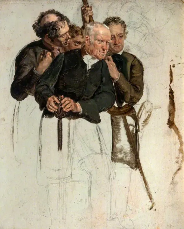 Four Standing Men (study for 'The Covenanters' Baptism'), by George Harvey