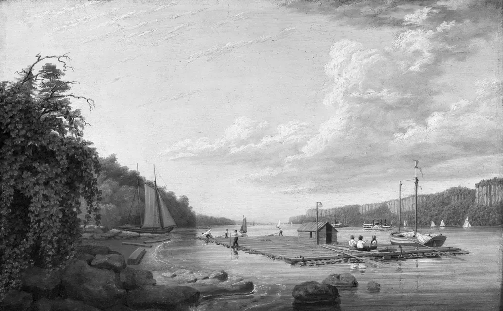 View on the Hudson, by George Harvey, unspecified, 1836