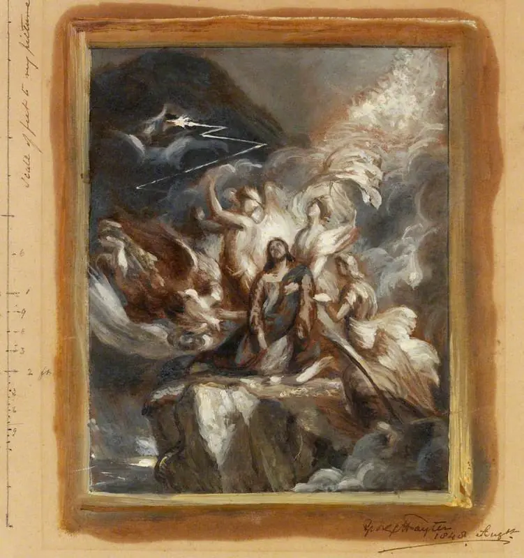Our Saviour after the Temptation (sketch), by George Hayter