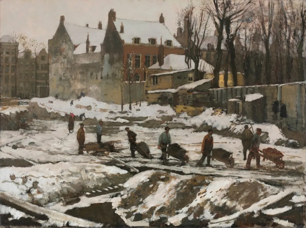 Construction Site in Amsterdam, by George Hendrik Breitner, unspecified, 1902
