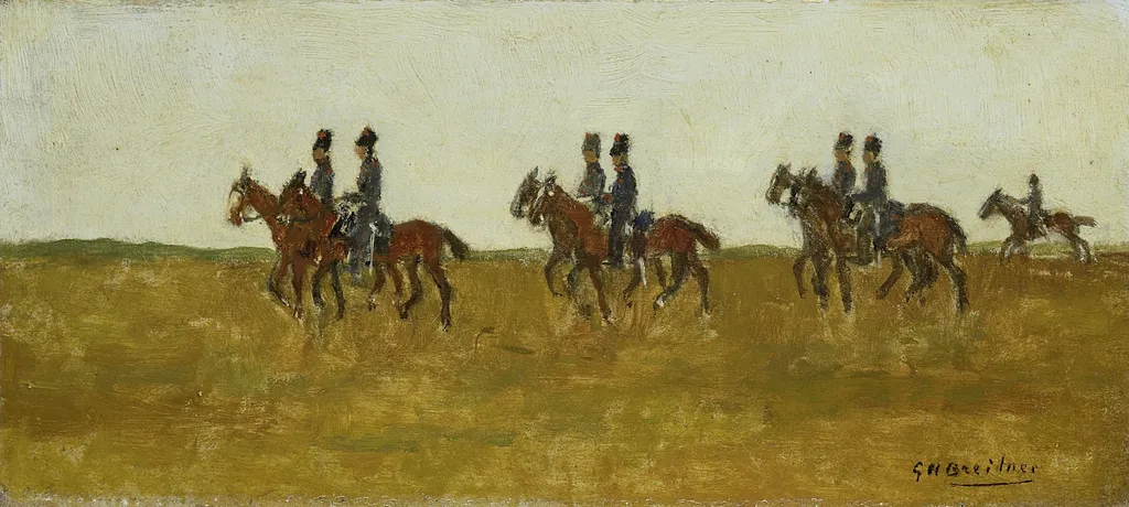 Hussars in the Open Field, by George Hendrik Breitner, oil, 1901