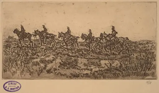 Hussars Riding Single File, by George Hendrik Breitner