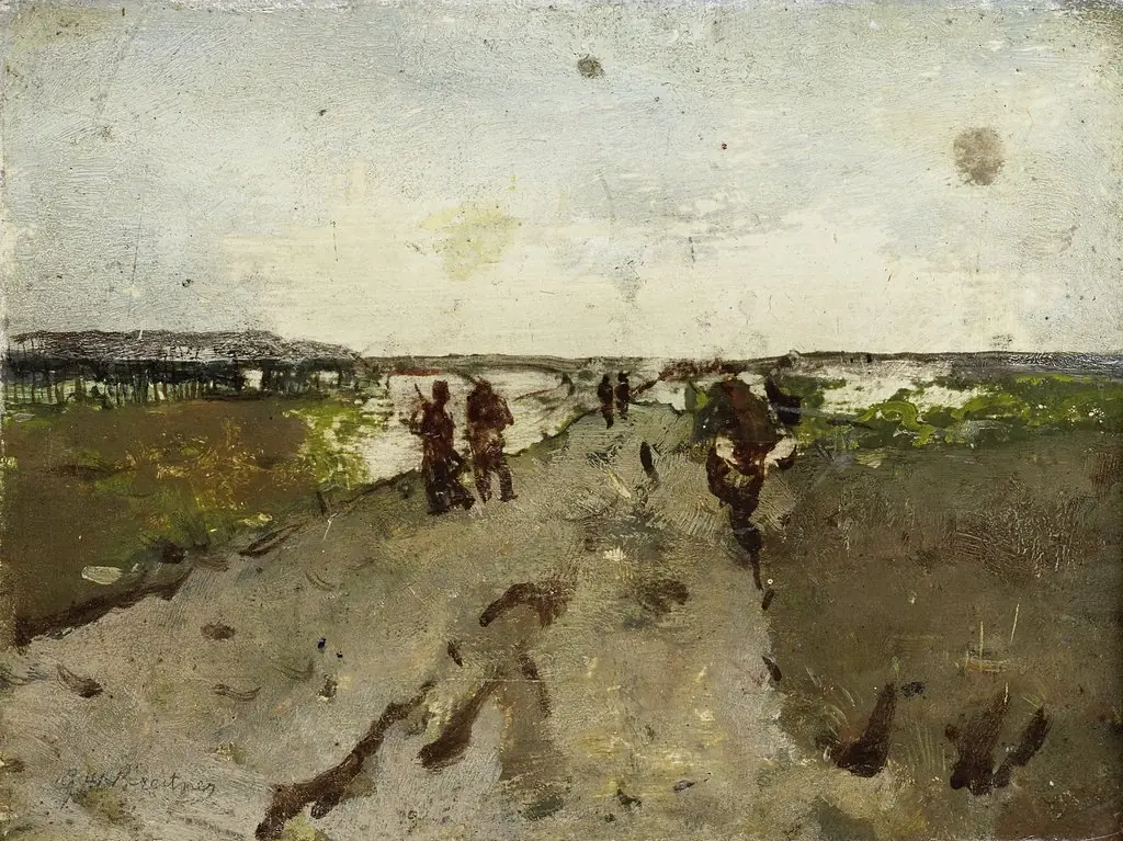 Landscape near Waalsdorp, with Soldiers on Maneuver, by George Hendrik Breitner