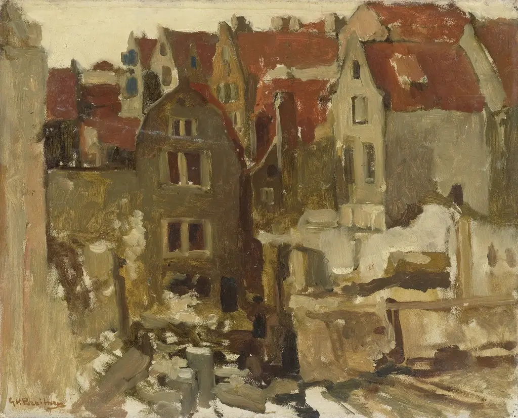 The Demolition of the Grand Bazar de la Bourse on the Nieuwendijk, Amsterdam, by George Hendrik Breitner
