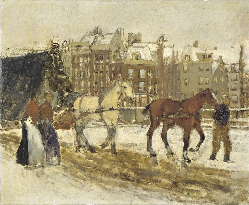 The Rokin, Amsterdam, by George Hendrik Breitner, oil, 1923