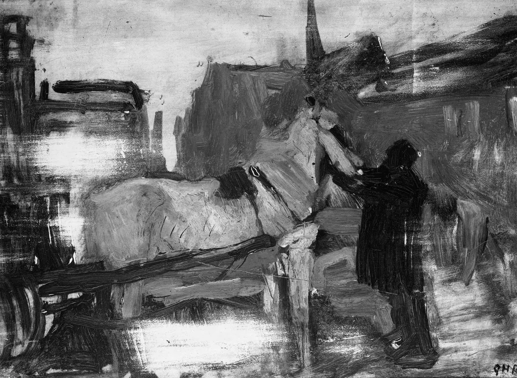 View in Amsterdam, by George Hendrik Breitner, oil, 1901