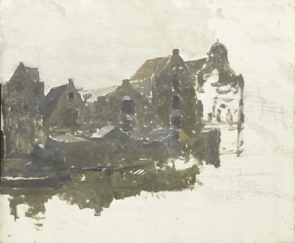 Warehouses on the Teertuinen on the Prinseneiland, Amsterdam, by George Hendrik Breitner