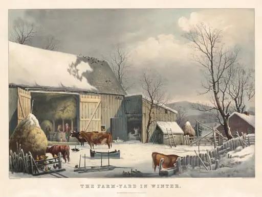 The Farm-Yard in Winter, by George Henry Durrie