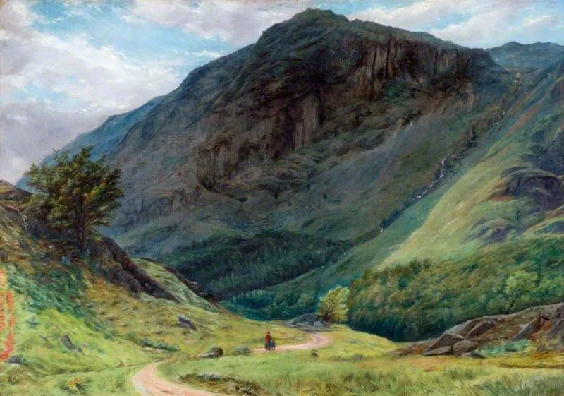 Jack's Crag, Borrowdale, Cumberland, by George Henry Newton, oil, 1860