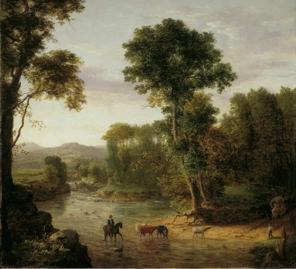 Crossing the Ford, by George Inness
