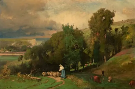 Hillside at Étretat, by George Inness, 1876