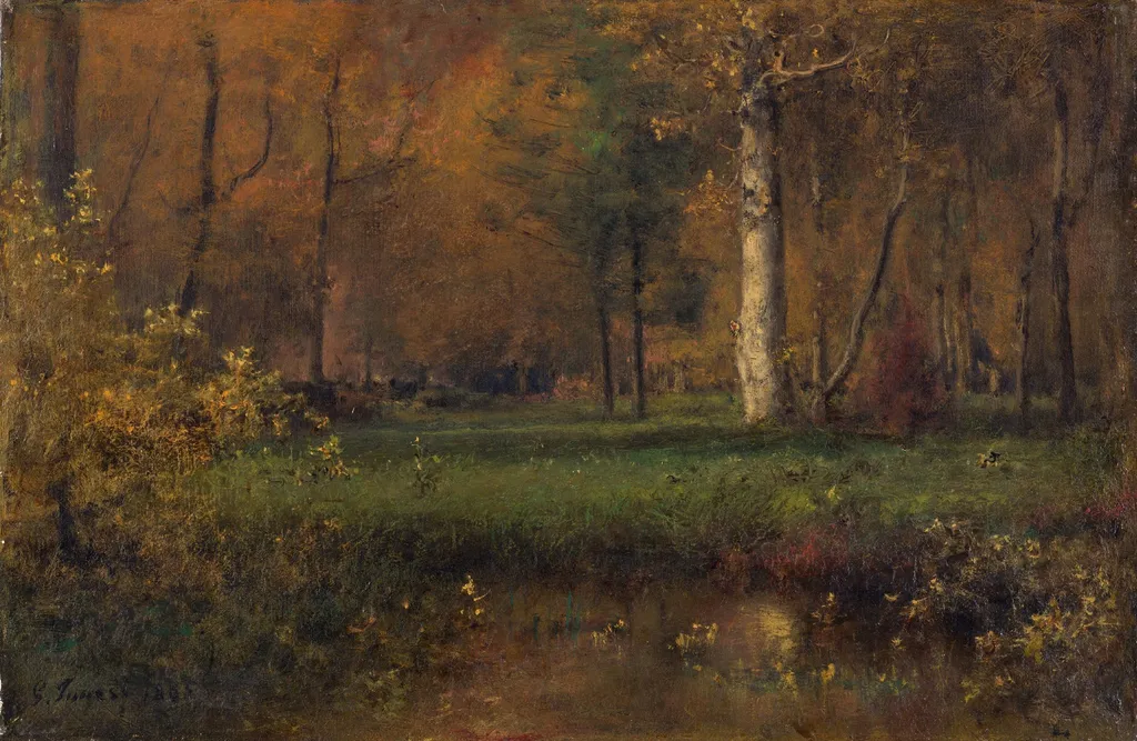 Landscape with Yellow Bush, by George Inness, oil, 1893