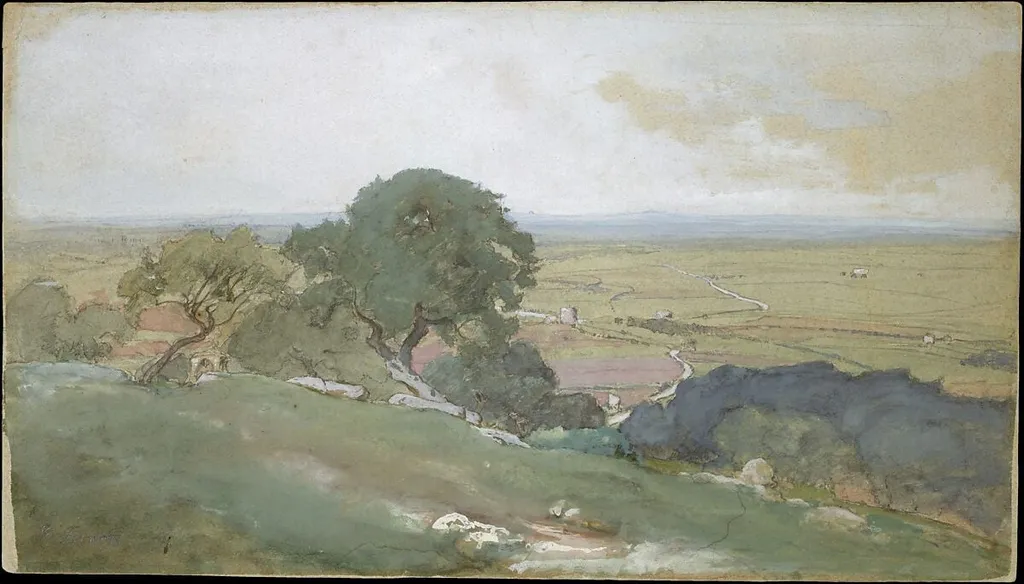 Olive Trees at Tivoli, by George Inness, watercolor, 1873