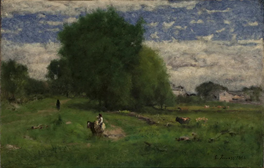 The Road to the Village, Milton, by George Inness, oil, 1890