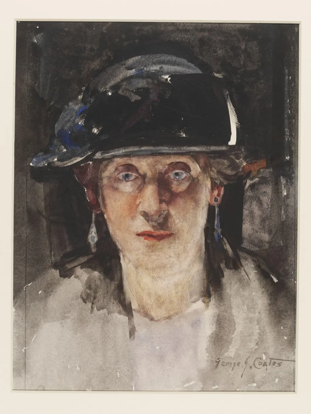 Head of a Lady, by George James Coates, watercolor, 1900