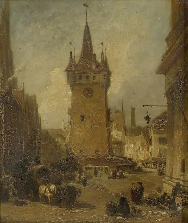 Market Place at Péronne, by George Jones