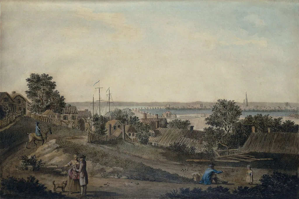 A Distant View of Southampton, taken from Pear Tree Green, by George Keate, watercolor, 1767