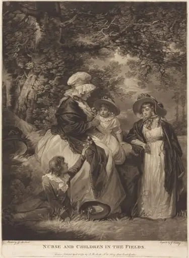 Nurse and Children in the Fields, by George Keating