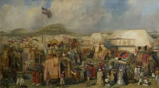 Darbar at Shaikabad, 1860, by George Landseer