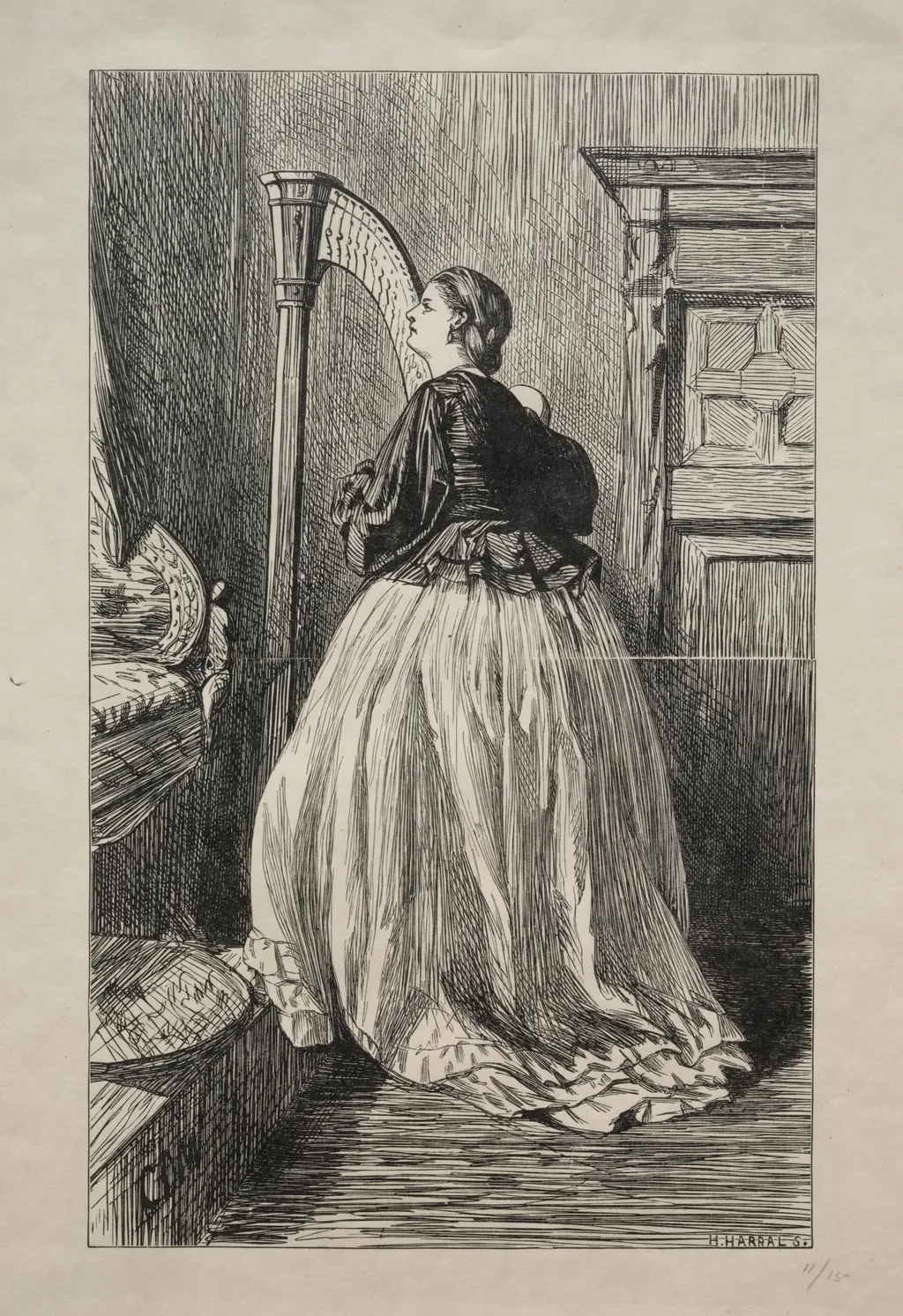 O Sing Again that Simple Song, by George Louis Palmella Busson Du Maurier, 1862