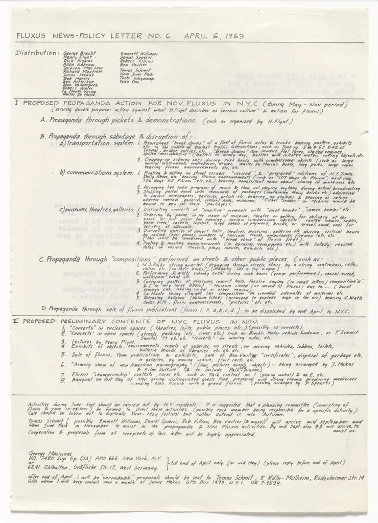 Untitled, by George Maciunas, 1963