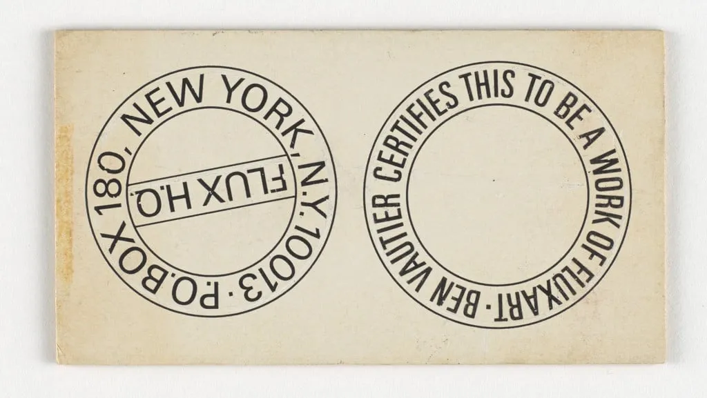 Untitled, by George Maciunas Ben Vautier, ink, 1967