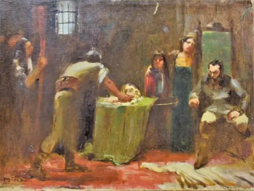 Capul voievodului Andrei Batory prezentat Domnitorului Mihai Viteazu, by George Mirea-Demetrescu
