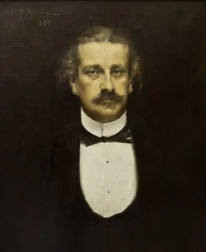 Portretul scriitorului Alexandru Odobescu, by George Mirea-Demetrescu