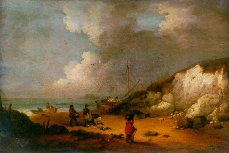 Coast Scene, by George Morland, oil, 1796