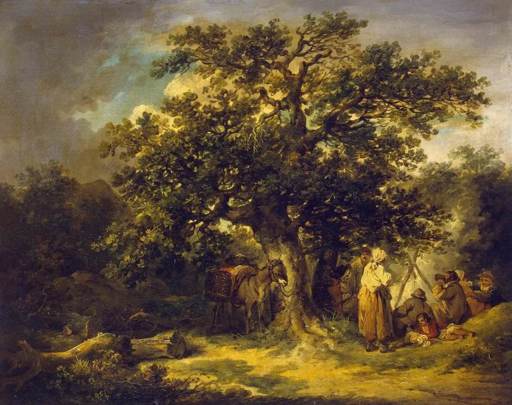 Gipsies, by George Morland, oil, 1800