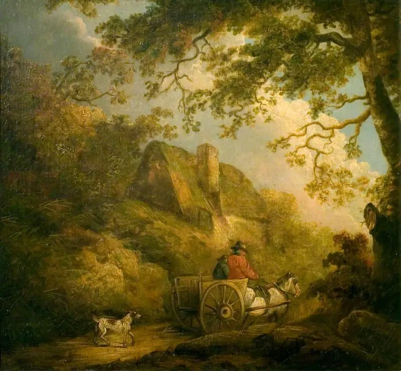 Landscape and a Cottage, by George Morland