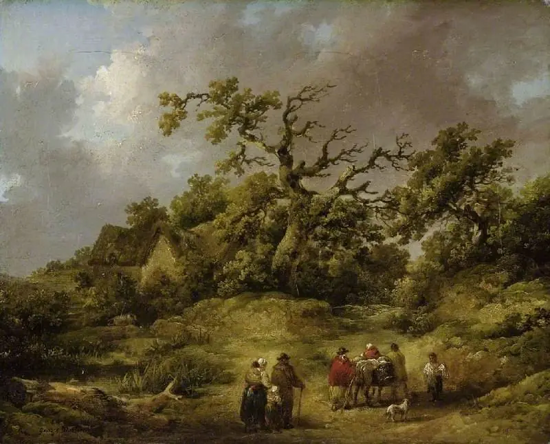 Landscape with figures, by George Morland