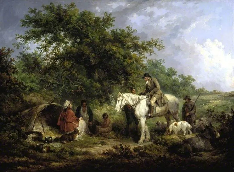 Morning, or the Benevolent Sportsman, by George Morland, oil, 1796